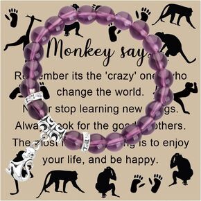 FAADBUK Monkey Gift Inspirational Gift for Monkey Lover Monkey Bracelet Animal Lover Gift 