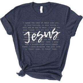 الحب في الإيمان | أنا أتكلم اسم يسوع كم قصير | قمصان مسيحية مطبوعة برسوم جرافيك | الملابس المبنية على الإيمان | هدايا عيد الفصح in Kuwait