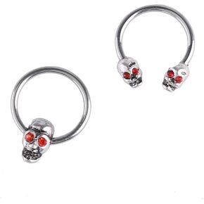 rgwtgkyh 2PS Skull Body Jewelry Surgical Steel Skull Nose Ring Nipple Rings Exaggerated Halloween Nose Ring Hoop Skull Septum Ring for Women Girls