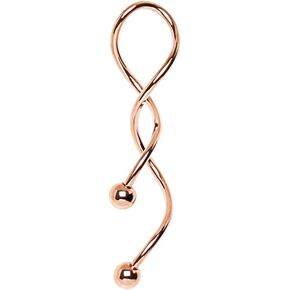 Amelia Fashion 14 Gauge Rose Gold Spiral Navel Belly Button Ring 316L Surgical Steel
