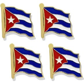Cuba Flag Pin - Cuba Flags Pins Lapel Cuban Flag Enamel Lapel Pin Men Women Suit & Waving Patriotic Metal Badge Souvenir Hat Backpacks Decoration(4 Pack)