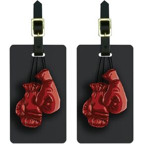 Boxing Gloves - Boxer Luggage Tags Suitcase Carry-On ID Set of 2