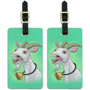 Screaming Goat Luggage ID Tags Suitcase Carry-On Cards - Set of 2