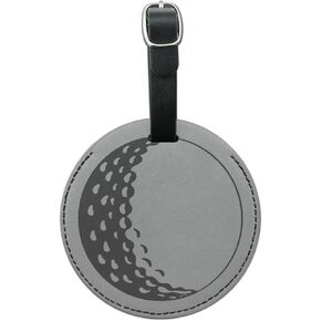 Graphics & More Ball Golfing Golfer Round Leather Luggage Id Tag Suitcase Carry-on, Black