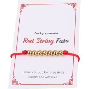 سلسلة حمراء من أساور الحظ السعيد للحماية من سبعة خرزات سوار الحظ هدية لها وله in Kuwait