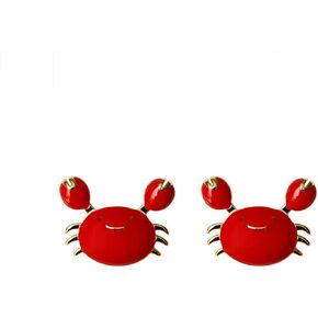 Cute Tiny Red Crab Stud Earrings Enamel Sea Animal Beach Earrings for Women Girls Jewelry