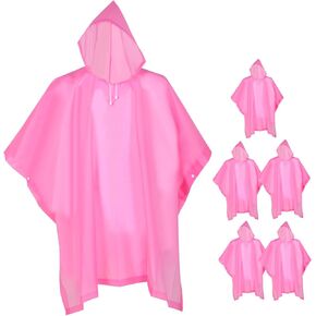 rain ponchos for adults men women（5 Pack） Family Portable EVA Raincoat with Hood Reusable