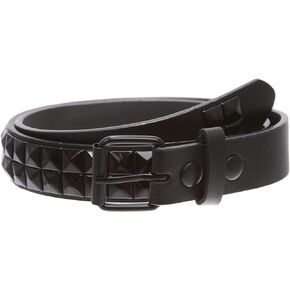 beltiscool Kids 1" Snap On Punk Rock Black Star Studded Leather Belt