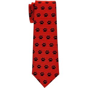 Retreez Doggie Puppy Paws Woven Microfiber Boy's Tie - 8-10 years