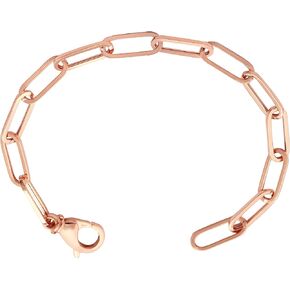 LoveBling 14k Rose Gold 5mm Paper Clip Link Bracelet