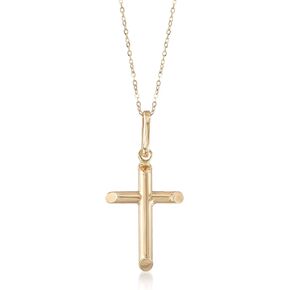 Ross-Simons 14kt Yellow Gold Cross Pendant Necklace. 18 inches