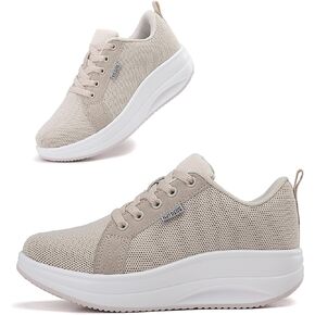 Oude Womens Walking Sneakers Comfy | Platform Shoes for Women Fashion | Stylish Standing All Day Rocker Bottom