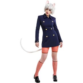 haikyuu Women's Anime Cat Cosplay Costume Dark Blue School College Style Uniform with Cat Ears and Tail