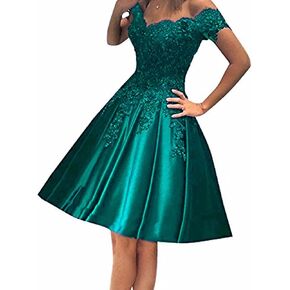FTBY Women's Off Satin Short Prom Dress Lace s Juniors Gowns Pockets