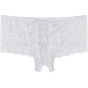 Women's Lace Sheer Briefs Panties Sexy Cheeky Lace Underwear Plus Size Hipster Thong G-string Panty