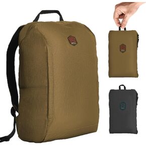 STM BagPack - حقيبة ظهر خفيفة الوزن للسفر - حافظة واقية قابلة للنفخ لجهاز كمبيوتر محمول يصل حجمه إلى 16 بوصة، مقاومة للماء، مثالية كحقيبة نهارية أو حقيبة يومية - حقيبة ظهر مدمجة ذاتية التخزين - بني داكن