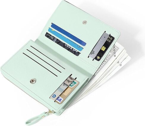 JIUFENG محفظة نسائية بسحاب RFID تحجب متعددة الأغراض وحقائب للعملات المعدنية وحامل بطاقات الائتمان ومحافظ قصيرة in Kuwait