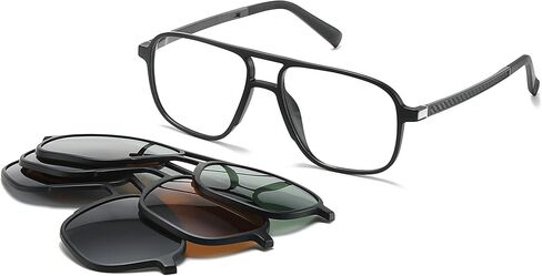 UNIEOWFA 3Pcs Polarized Magnetic Clip-on Sunglasses for men Aviator UV400 Magnetic Clip on Glasses in Saudi Arabia