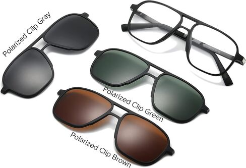 UNIEOWFA 3Pcs Polarized Magnetic Clip-on Sunglasses for men Aviator UV400 Magnetic Clip on Glasses in Saudi Arabia