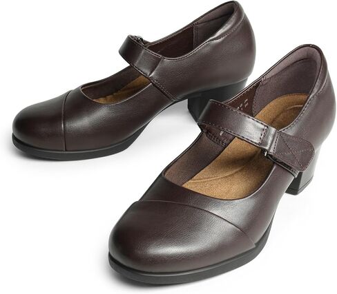 DREAM PAIRS Women's Chunky Low Block Closed Toe Heels Mary Janes Pumps Comfortable Round Toe Dress Work Wedding Shoes in Saudi Arabia