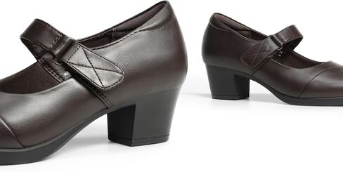 DREAM PAIRS Women's Chunky Low Block Closed Toe Heels Mary Janes Pumps Comfortable Round Toe Dress Work Wedding Shoes in Saudi Arabia