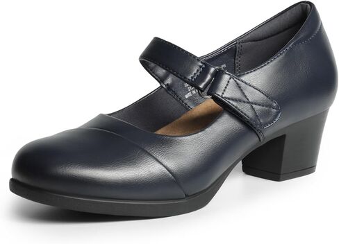 DREAM PAIRS Women's Chunky Low Block Closed Toe Heels Mary Janes Pumps Comfortable Round Toe Dress Work Wedding Shoes in Kuwait