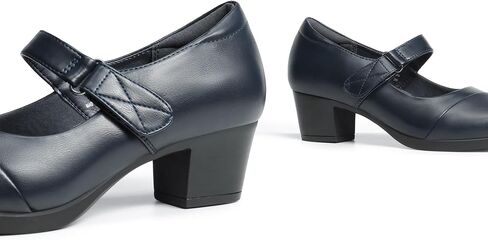 DREAM PAIRS Women's Chunky Low Block Closed Toe Heels Mary Janes Pumps Comfortable Round Toe Dress Work Wedding Shoes in Kuwait