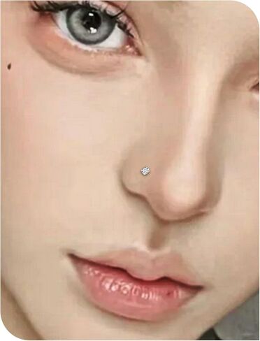 3 Pairs Surgical Steel/Titanium Nose Rings Studs L-Shape Nose Nostrial Piercing Body Jewerly for Women 22g/20g/18g Nose ring CZ 2mm/2.5mm/3mm in Kuwait