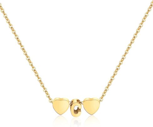 الذهب القلائد القلب الأولي للنساء الفتيات، لذيذ الذهب حرف قلادة صغيرة a-z قلادة قلادة قلادة العصرية لطيف شخصية حرف واحد فقط اسم قلادة الذهب والمجوهرات قلادة للفتيات في سن المراهقة هدية in Kuwait