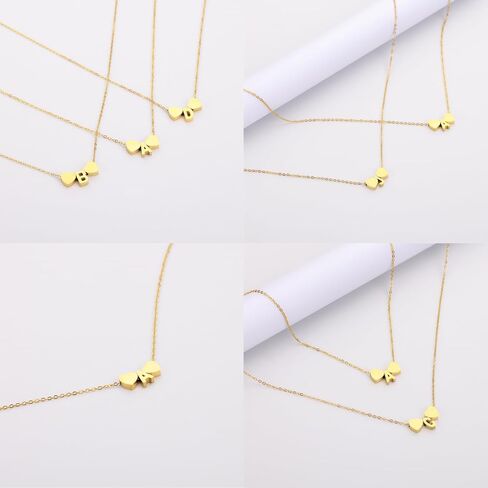 الذهب القلائد القلب الأولي للنساء الفتيات، لذيذ الذهب حرف قلادة صغيرة a-z قلادة قلادة قلادة العصرية لطيف شخصية حرف واحد فقط اسم قلادة الذهب والمجوهرات قلادة للفتيات في سن المراهقة هدية in Kuwait