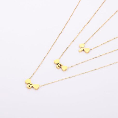 الذهب القلائد القلب الأولي للنساء الفتيات، لذيذ الذهب حرف قلادة صغيرة a-z قلادة قلادة قلادة العصرية لطيف شخصية حرف واحد فقط اسم قلادة الذهب والمجوهرات قلادة للفتيات في سن المراهقة هدية in Kuwait