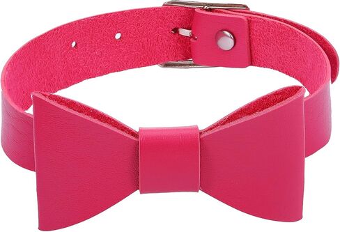 Punk Leather Choker Bowknot PU Necklace Choker Collar Goth Necklace Nightclub for Women and Girls in Kuwait
