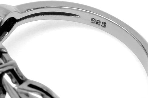 Silvershake 8X6mm بيضاوي الشكل حجر الميلاد الأحجار الكريمة العتيقة التشطيب أو الذهب الأصفر مطلي 925 الفضة الاسترليني عقدة سلتيك نسج خاتم سوليتير للنساء in Saudi Arabia