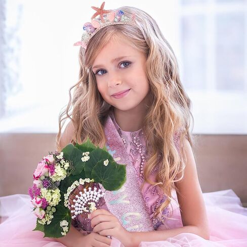 SuPoo Mermaid Tail Princess Tiara and Sash Birthday Girl Headbands in Kuwait