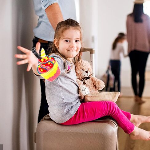 10 قطع ملونة لطيفة الأمتعة العلامات للنساء الرجال، حقيبة السفر تحديد الأمتعة التسمية الصيف الآيس كريم الدونات السفر حقائب العلامات in Kuwait