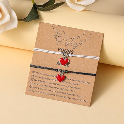 Couples Bracelets for Him and Her, Matching Bracelets for Couples, Long Distance Bracelets, Anniversary Gifts for Boyfriend Girlfriend, Pinky Promise Bracelets for Husband Wife Hand Woven Bracelet in Kuwait