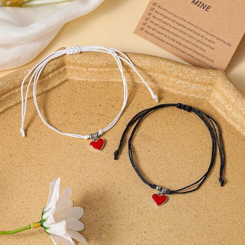 Couples Bracelets for Him and Her, Matching Bracelets for Couples, Long Distance Bracelets, Anniversary Gifts for Boyfriend Girlfriend, Pinky Promise Bracelets for Husband Wife Hand Woven Bracelet in Kuwait