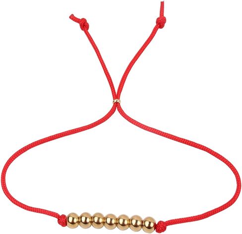 سلسلة حمراء من أساور الحظ السعيد للحماية من سبعة خرزات سوار الحظ هدية لها وله in Kuwait