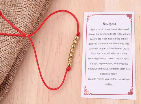 سلسلة حمراء من أساور الحظ السعيد للحماية من سبعة خرزات سوار الحظ هدية لها وله in Kuwait