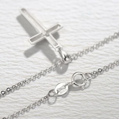 FANCIME 14k Solid Gold Small 0.025cttw Diamond Crucifix Cross Pendant Necklace Fine Jewelry Anniversary Birthday Gifts for Women Girls, 16"+2" Extender in Saudi Arabia