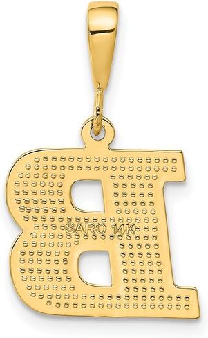 JewelryWeb 14k Yellow Gold Solid Polished Textured back Initial Charm - Measures 25.8x15.8mm - Initial Options: A B C D E F G H I J K L M N O P R S T V W in Kuwait
