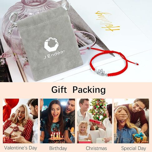 J.Endéar سوار زهرة اللوتس للنساء الفتيات، 925 الفضة الاسترليني زهرة اليدوية تخريمية حبل سلسلة سوار، سوار اليوغا تميمة البوذية هدية محظوظة in Kuwait