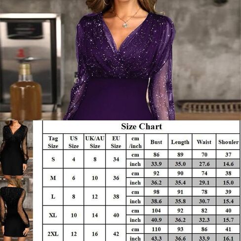 AIBEARTY Women's Sexy Wrap V-Neck Mesh Sequins Long Sleeve Dress Bodycon Elegant Banquet Cocktail Party Club Dress in Saudi Arabia