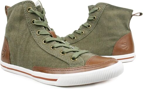 Burnetie Women's High Top Vintage Sneaker with Optional Side Zipper Closure in Kuwait