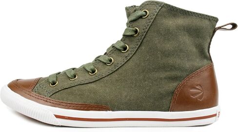 Burnetie Women's High Top Vintage Sneaker with Optional Side Zipper Closure in Kuwait