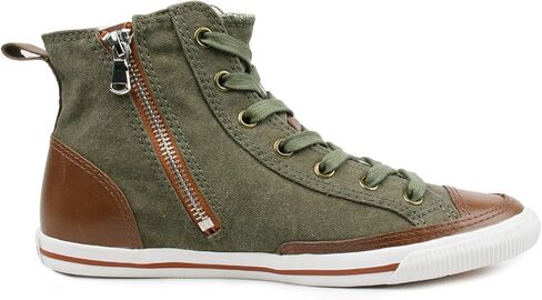 Burnetie Women's High Top Vintage Sneaker with Optional Side Zipper Closure in Kuwait