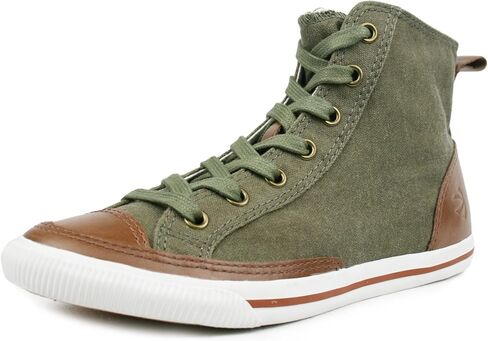 Burnetie Women's High Top Vintage Sneaker with Optional Side Zipper Closure in Kuwait