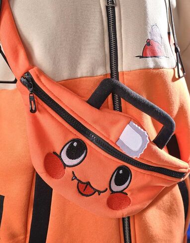 Cosplay.fm Hoodie with Detachable Paw Sleeves Bag Furry Paw Gloves Orange Hooded Zipper Sweatshirt with Bag in Saudi Arabia