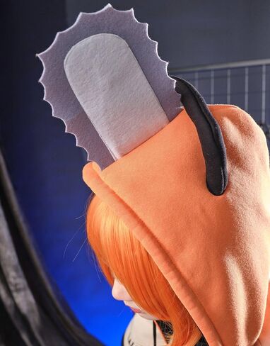 Cosplay.fm Hoodie with Detachable Paw Sleeves Bag Furry Paw Gloves Orange Hooded Zipper Sweatshirt with Bag in Saudi Arabia