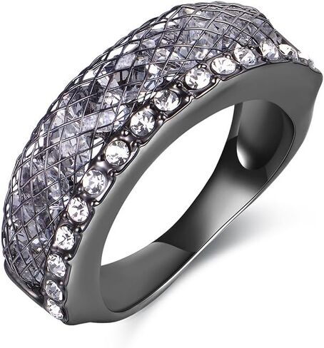 Cubic Zirconia Statement Rings Fashion Rose Gold Mesh Crystal CZ Chunky Ring for Women in Saudi Arabia